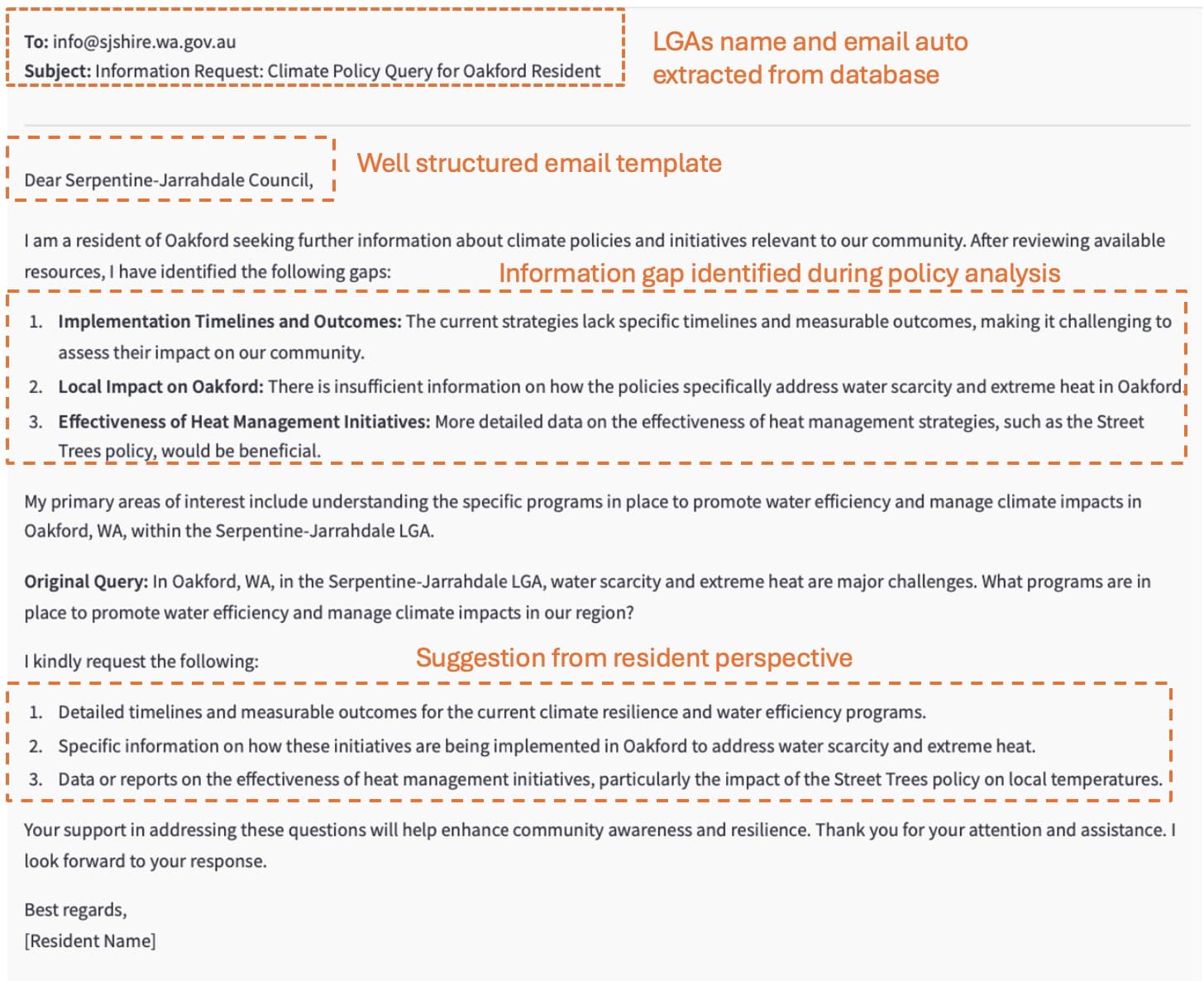 Email Feedback Example